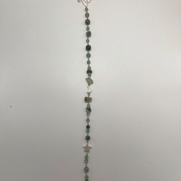 Green Unakite & Fluoride Beaded Hanging WallDecor - Picture 1 of 11